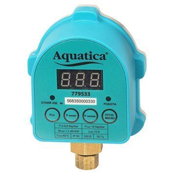 Реле тиску електронне 1.1кВт &Oslash;&frac14;" із захистом сухого ходу AQUATICA (779533) фото