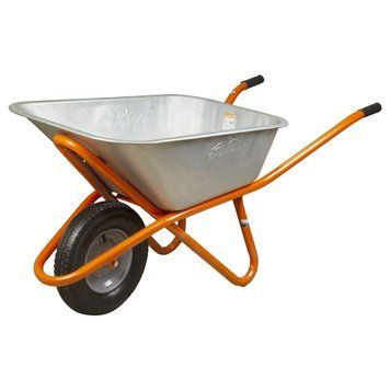 Тачка будівельна одноколісна 90л 200кг колесо 15" (з 4-х ЧАСТИН) FLORA (5056464) фото