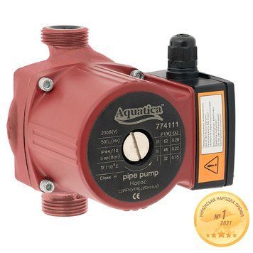 Насос циркуляційний 130Вт Hmax 7м Qmax 87л/хв &Oslash;2" 180мм + гайки &Oslash;1&frac14;" AQUATICA (774140) фото