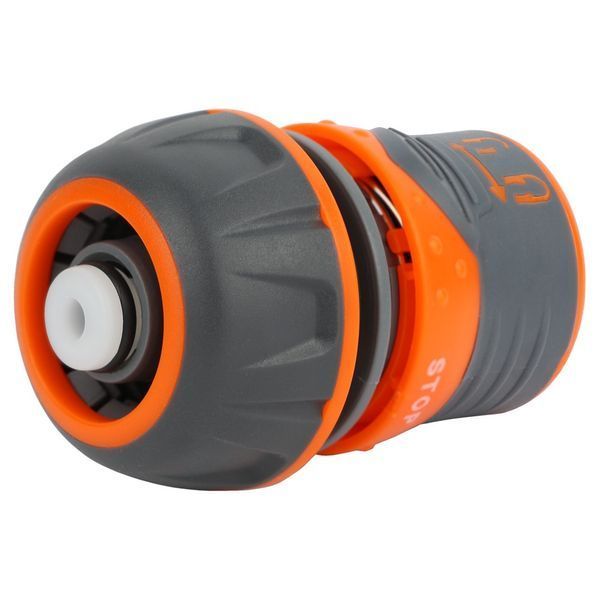 Конектор 1/2" швидкознімний для шланга 3/4" аквастоп з замком (ABS+TPR) FLORA (5015454) фото