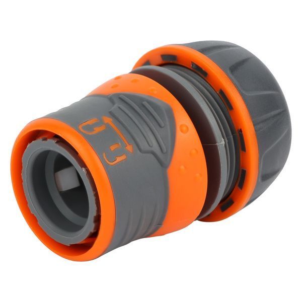 Конектор 1/2" швидкознімний для шланга 3/4" аквастоп з замком (ABS+TPR) FLORA (5015454) фото