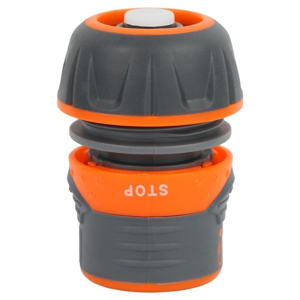 Конектор 1/2" швидкознімний для шланга 3/4" аквастоп з замком (ABS+TPR) FLORA (5015454) фото