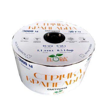 Стрічка крапельна з плоским емітером &Oslash;16мм 10см 6міл 1.38л 1000м FLORA (5076894) фото