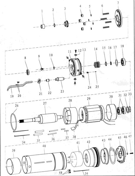 Насос центробежный скважинный 0.75кВт H 44(30)м Q 180(133)л/мин Ø102мм AQUATICA (DONGYIN) 4SDm8/7 (777151) фото