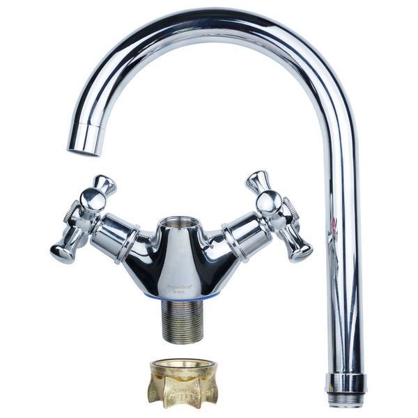 Змішувач PL 1/2" для кухні гусак високий вухо на гайці AQUATICA PL-4B455C (9777130) фото