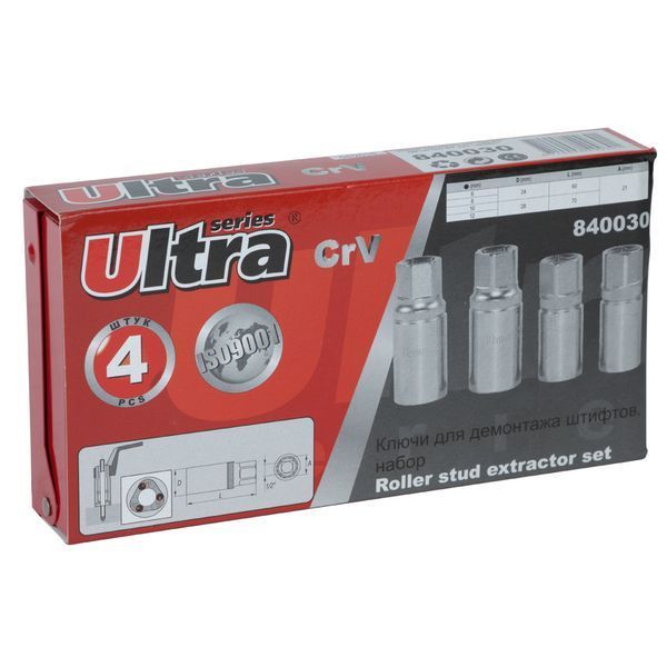 Насадки для снятия штифтов 6-12мм 4шт CrV ULTRA (840030z) фото