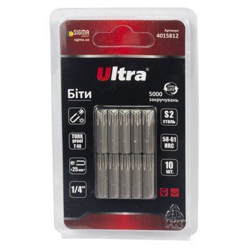 Біти TORX-proof 40&times;25мм &frac14;" 10шт S2 (блістер) ULTRA (4015812) фото