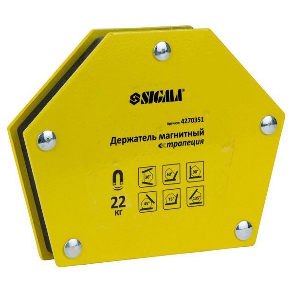 Магніт для зварки трапеція 22кг 90&times;54&times;54&times;43мм (30,45,60,75,90,135&deg;) SIGMA (4270351) фото