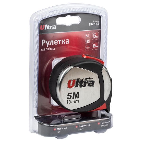 Рулетка магнитная, нейлоновое покрытие 5м&times;19мм ULTRA (3822052) фото