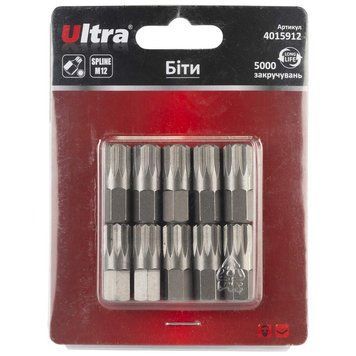 Біти Spline M12&times;30мм 10мм 10шт S2 (блістер) ULTRA (4015912) фото