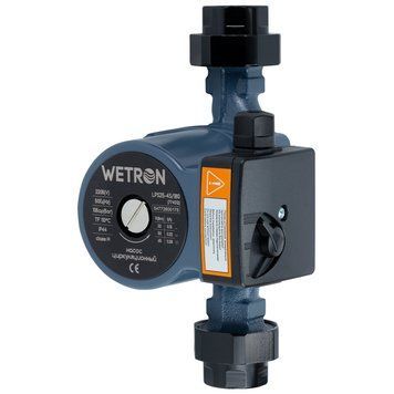 Насос циркуляційний 65Вт Hmax 4м Qmax 63л/хв &Oslash;1 1/2" 180мм + гайки &Oslash;1" WETRON (774512) фото