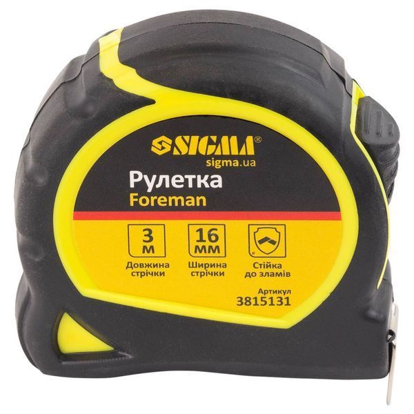 Рулетка Foreman 3м&times;16мм без ремешка SIGMA (3815131) фото