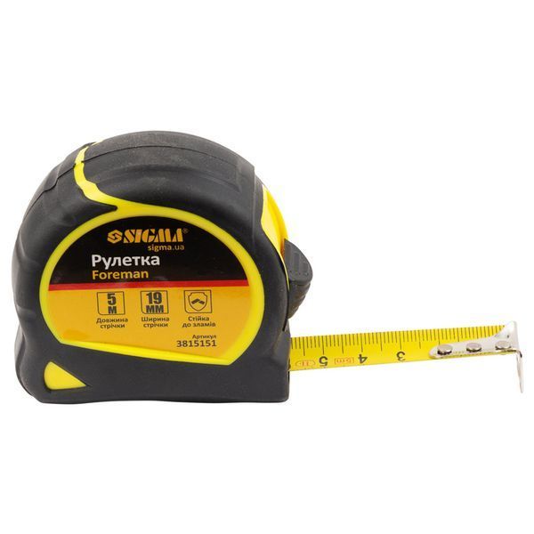 Рулетка Foreman 5м&times;19мм без ремешка SIGMA (3815151) фото