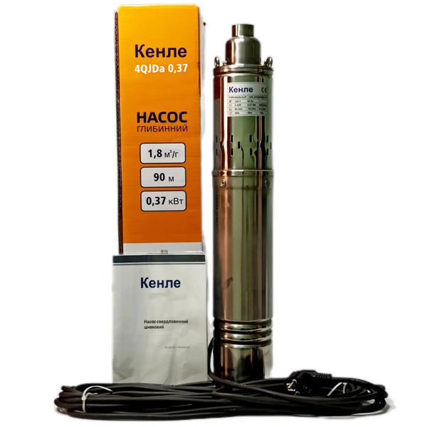 Насос глубинный шнековый Kenle 4QJDa 0,37kW кабель 10 м фото