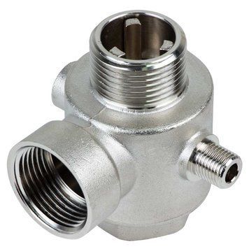 Соединитель пятивыводной + обратный клапан 80мм M1&rdquo;&times;F1&rdquo;&times;F1&rdquo;&times;M1/4&rdquo;&times;F1/4&rdquo; Silver 480г AQUATICA (779601) фото