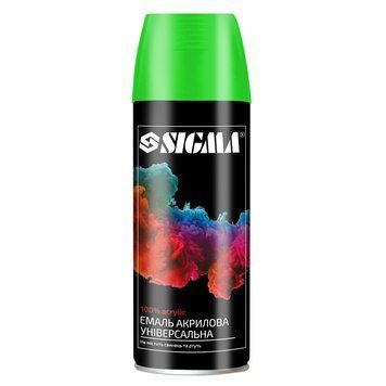 Эмаль аэрозольная акриловая флуоресцентная 400мл RAL 6038 зеленый SIGMA (2736211) фото