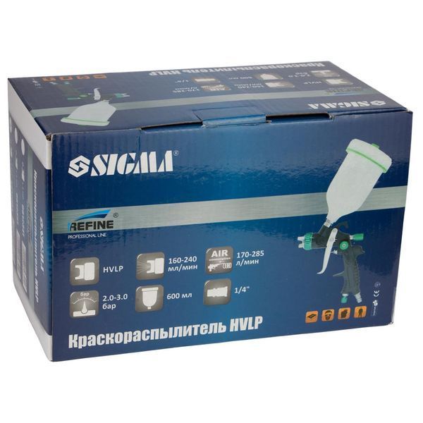 Краскораспылитель HVLP &Oslash;1.0 мм 60-170 л/мин 1.5-2 бар в/б 100 мл (пласт) REFINE (6812321) фото