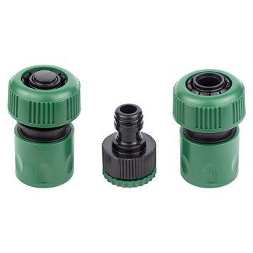 Набір конекторів 1/2" + адаптер в/р 1/2"&times;3/4" для шланга 3/4" (ABS) GRAD (5016165) фото