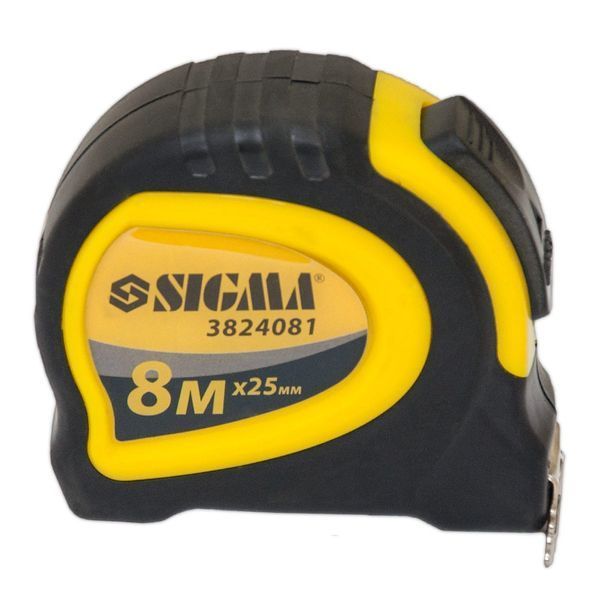 Рулетка магнітна обгумована з автостопом 8м&times;25мм SIGMA (3824081) фото